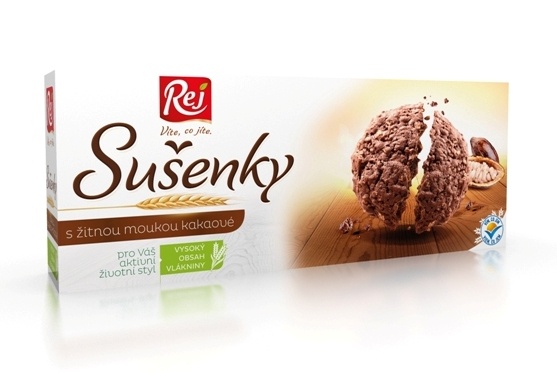 Sušenky celozrnné žitné kakaové 120g REJ